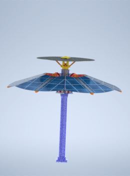 路边太阳能伞3D数模图纸+INVENTOR设计
